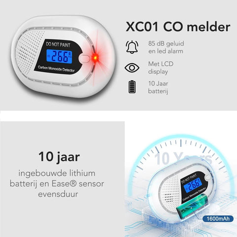 Easeware CO-1 Carbon Monoxide Detector - 10 years